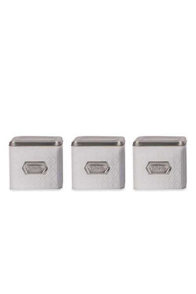 Zücev Cream Silver 3-Piece Storage Container 12 cm