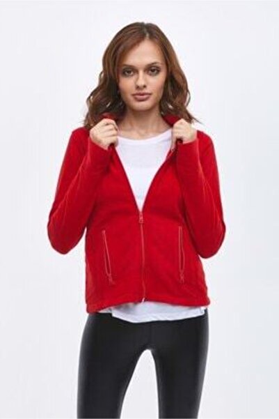 Ltb Kadın Kırmızı Polar Hırka