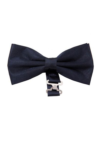 Varetta Men's Navy Blue Slim Fit Vest And Navy Blue Bow Tie