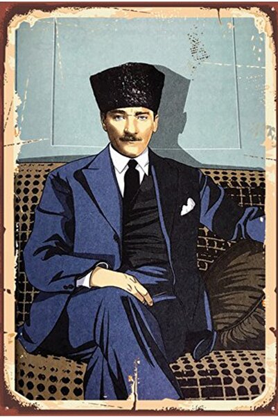 hediyeniburadabul Ρετρό ξύλινη αφίσα