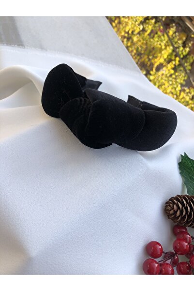 Juno Aksesuar Βελούδινη κορώνα με μαύρο κόμπο