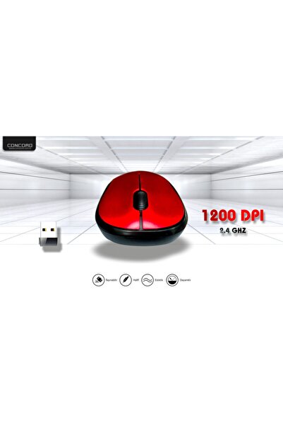 Concord Wireless 1200 Dpı Kablosuz Optik Mouse - Kablosuz Mause C-13 Siyah