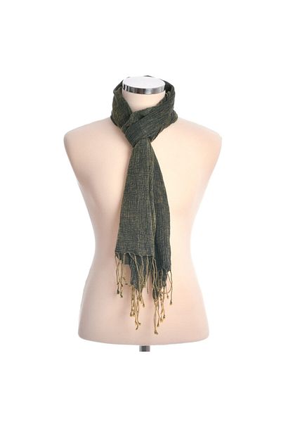Dosimira Unisex Nefti Green Denim Grinding Cotton Scarf