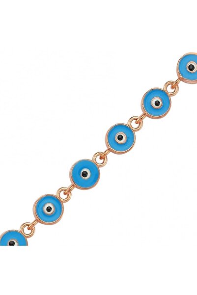 Altın Sepeti Rose Gümüş Gözlü Bileklik