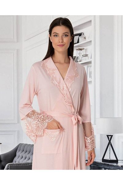 by İGP Mecit Women's Pink Lace Maternity Dressing Gown
