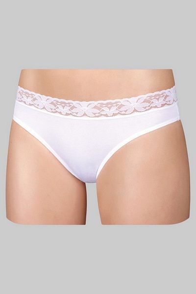 Berrak Women's White 3-Piece Single Jersey Lace Bikini Panties