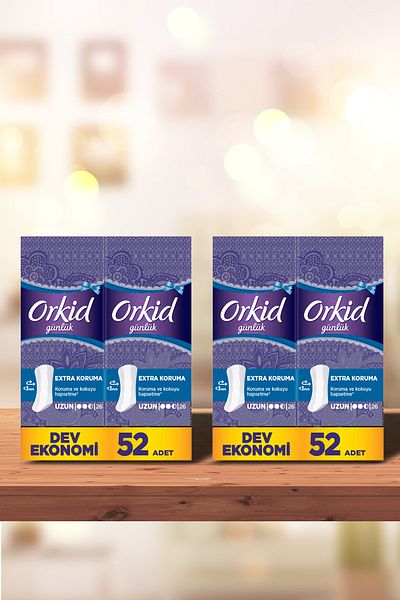Orkid وسادة يومية طويلة للحماية الإضافية 52 قطعة
