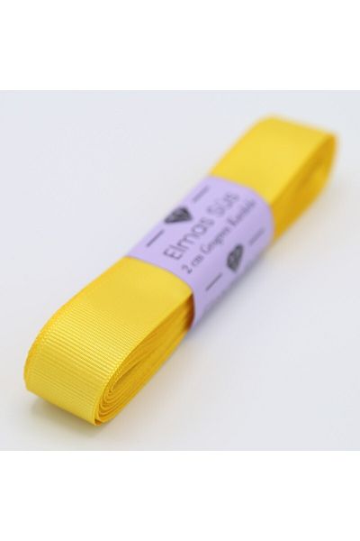 E Elmas Mustard Grosgrain Ribbon 2cm 10m