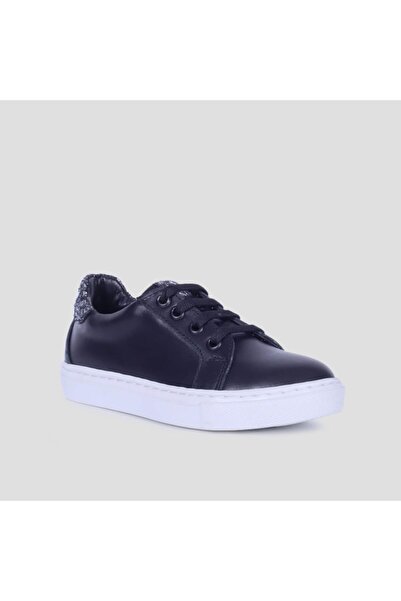 Vola Kids Çocuk Siyah Fermuar Detaylı Deri Sneaker