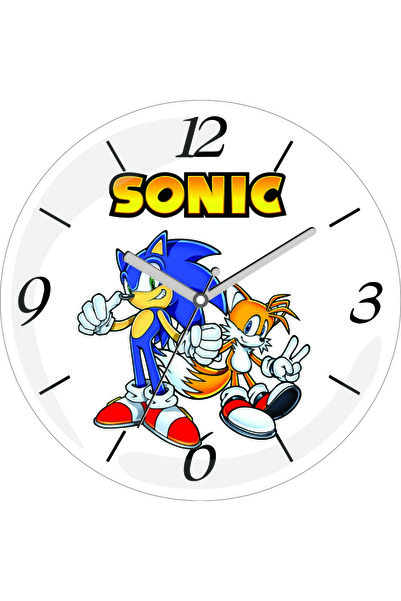 3M Ceas de perete din sticlă Sonic personaj Silent Acar Bombeli