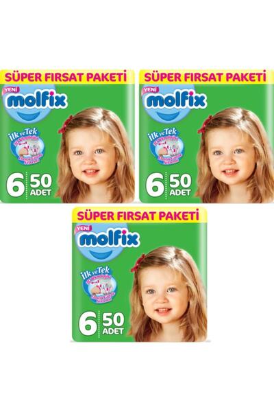 Molfix 6 Numara Extra Large Süper Fırsat Paketi 150 Adet (50x3)