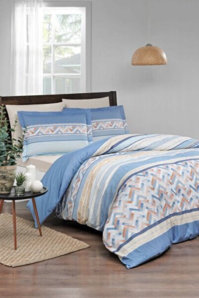 Özdilek Ranforce Nevresim Takımı Çift Kişilik Çarşafı Lastikli- Eclectic Sarı