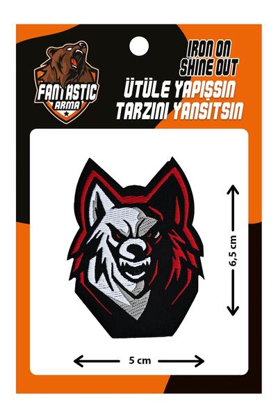 FANTASTIC ARMA Patch de armă țesută care se lipsește cu fierul de călcat, lup/ lup