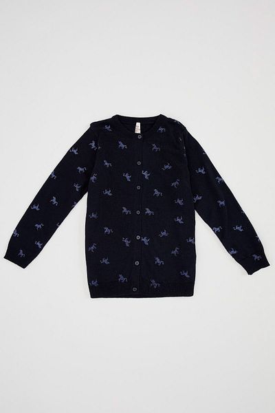 DeFacto Girl's Unicorn Printed Knitwear Cardigan