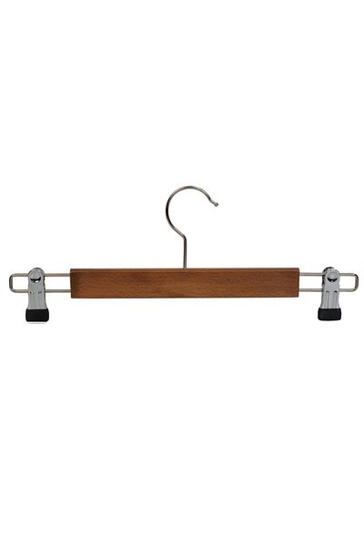NYN Wooden Hanger Latched Trouser Skirt Hanger Natural Color 100 Pieces