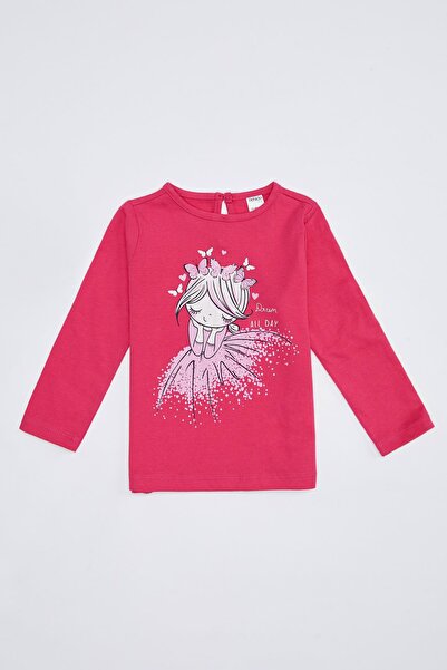 DeFacto Kız Bebek Baskılı Uzun Kol Tişört