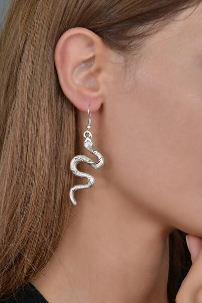 Stella by NATURCA Kadın Antik Gümüş Kaplama Sallantılı Yılan Küpe