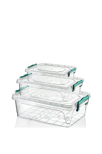 HOBBY LİFE Rectangular Multi Set Storage Container 3 Pieces