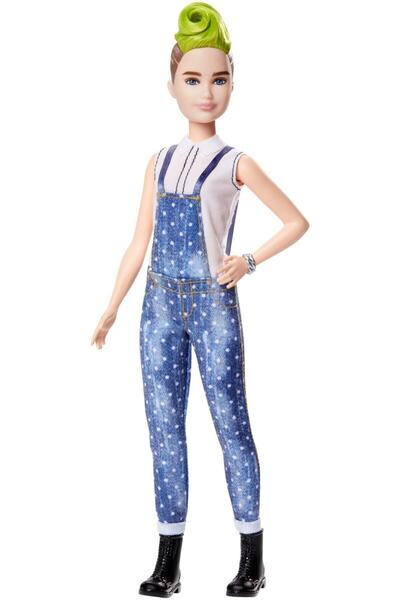 Barbie Fashionistas Bebek ve Aksesuarları Yeşil Mohawk Saçlı FXL57-FBR37