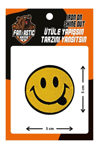 FANTASTIC ARMA Patch țesut cu armă care se lipsește cu fierul de călcat, Emoji galben