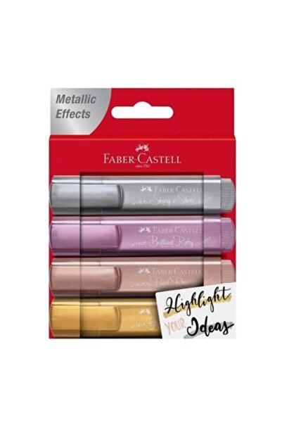 Faber Castell Fosforlu Kalem Metalik Renkler 4 Lü Set