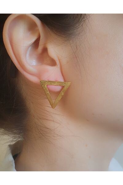 LOVI Brass Triangle Form Design Handmade Earrings