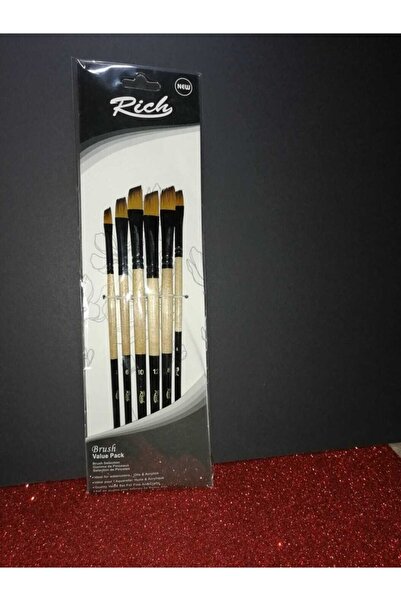 Rich Boya Rich Kesik Uç 6'lı Fırça Seti