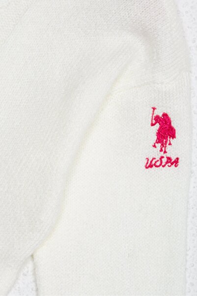 U.S. Polo Assn. Beyaz Kız Çocuk Triko Kazak