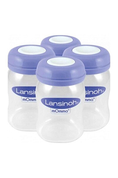 Lansinoh مجموعة زجاجات تخزين الحليب مكونة من 4 قطع