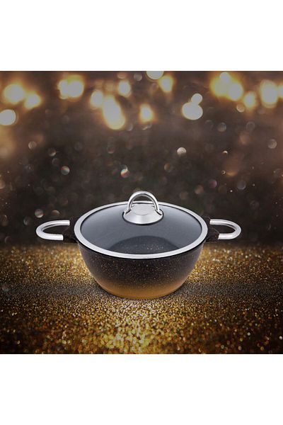 Emsan Quartz 20 Cm Black Gold Deep Pot
