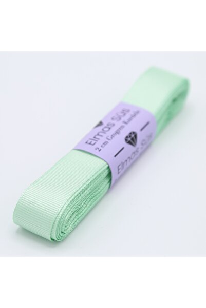 E Elmas شريط من الحرير المضلع باللون الأخضر النعناعي 2 سم 10 م
