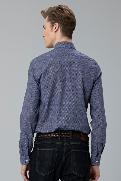 Lufian Rabi Erkek Smart Gömlek Slim Fit Lacivert