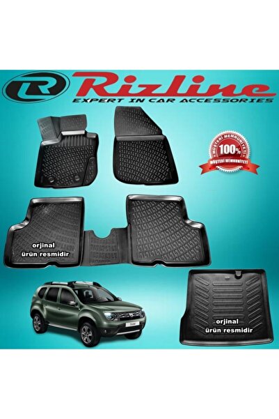 Rizline Dacia Duster 4x2 3d Paspas + Bagaj Havuzu Siyah 2010-2017 Arası