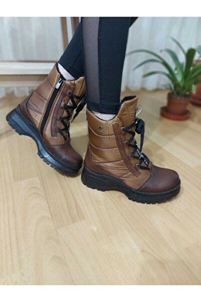 akay ayakkabı Kadın Kahverengi Bağcıklı Bot