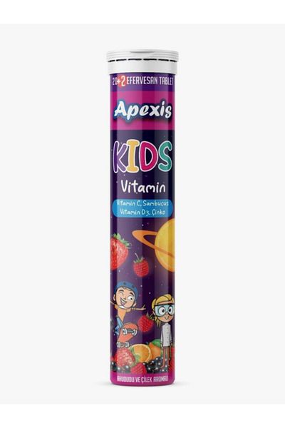Apexis Sambucus Vitamin C Vitamin D3 Zinc Child Vitamin 20 Effervescent Tablets