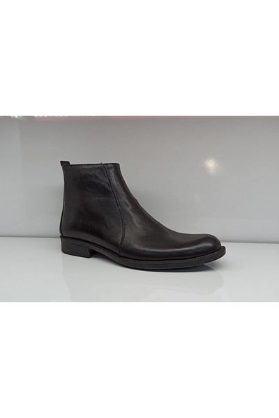 Muya Black Men's Leather Boots Inside/Outside Genuine Leather