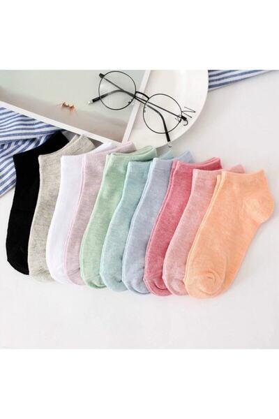 çorapdunyam Дамски икономични памучни чорапи до глезена, 10 чифта, с различни цветове