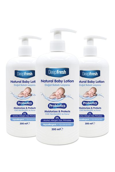 Deep Fresh Probiotic Natural Baby Lotion - 3x300 Ml