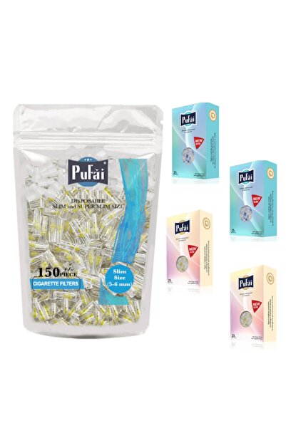 Pufai Süper Slim Sigara Filtresi Tar Katran Süzen Ağızlık 250 Adet  5mm 6mm