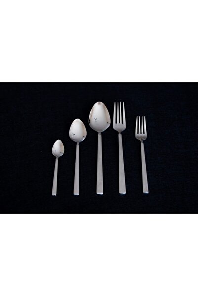 Eylül طقم شوكة وملعقة طبيعي 60 قطعة - 12 شخصًا