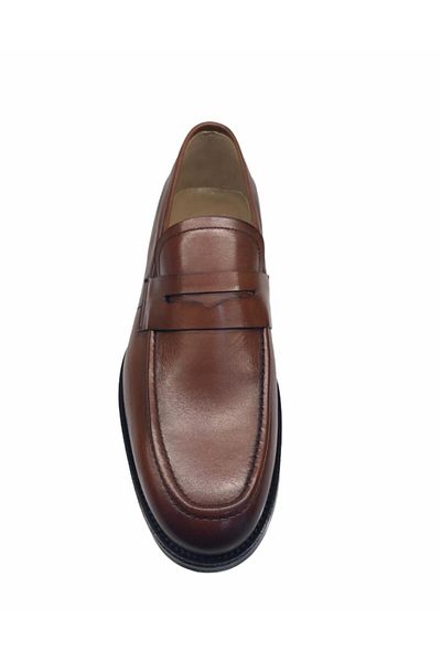 Fosco Men's Tan Laceless Genuine Leather Casual Shoes 2005