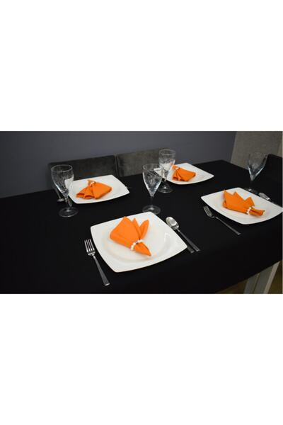 paris in paris Set fețe de masă (120X170) și 4 bucăți din țesătură portocalie de 33x33cm cu inele de perle (țesătură DERTSFREE)