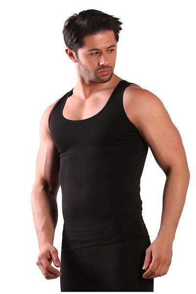 lovebox Men's Black Large Size Sauna Thermal Underwear Undershirt and Tights Set, which makes you sweat, burns fat and loses weight.