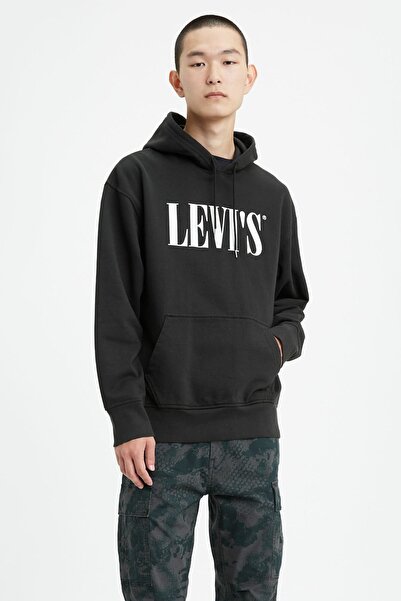 Levi's سويت شيرت بقلنسوة برسومات مريحة للرجال 72632-0018