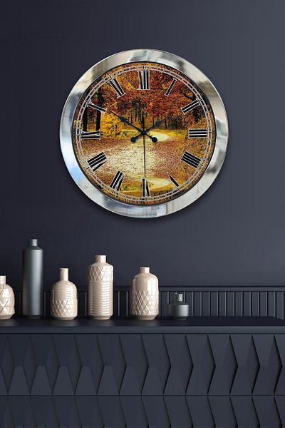 Kasva Concept Ρολόι τοίχου 36 εκ. Chrome Metal Natural Life
