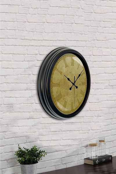Kasva Concept Gift 40 cm Black Metal Antique Wall Clock