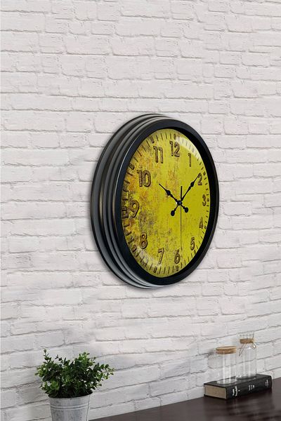 Kasva Concept Gift 40 cm Black Metal Butterfly Wall Clock