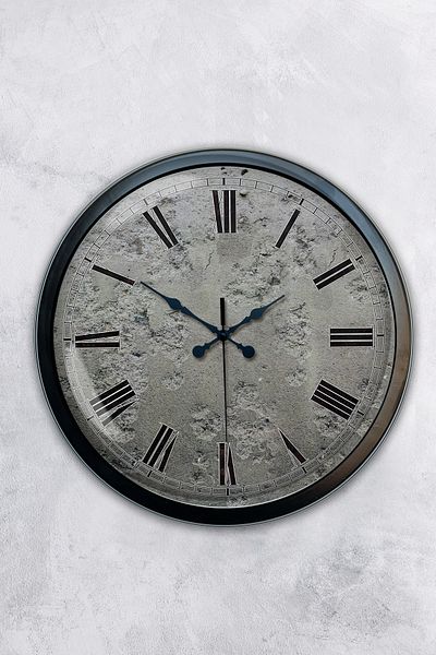 Kasva Concept Gift 40 cm Black Metal Antique Wall Clock