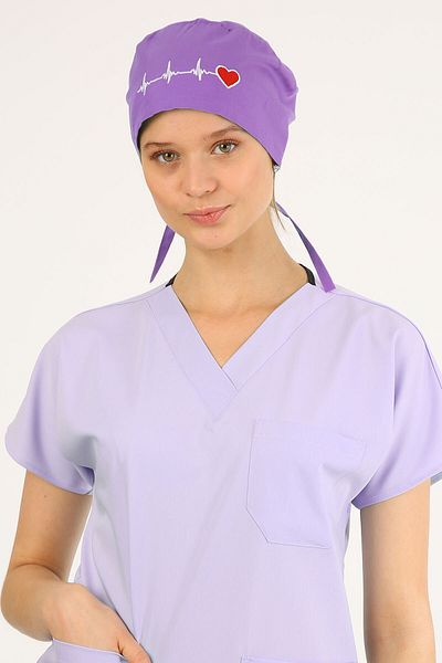 Owlet Medikal Rhythm Embroidered Lilac Surgical Bonnet