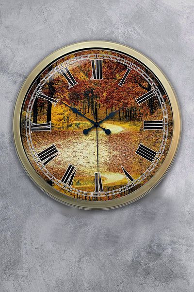 Kasva Concept 40 cm Antique Metal Natural Life Wall Clock